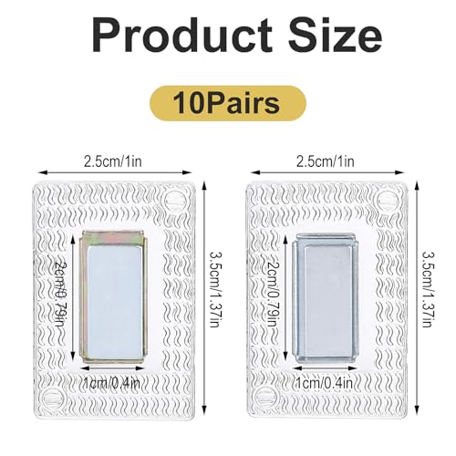 10 Pairs Buttons for Clothing, Invisible Snaps PVC Strong Closure Button Snaps Fastener Snaps for Fabric Curtain Purses Handbag DIY Crafts Sewing Tools