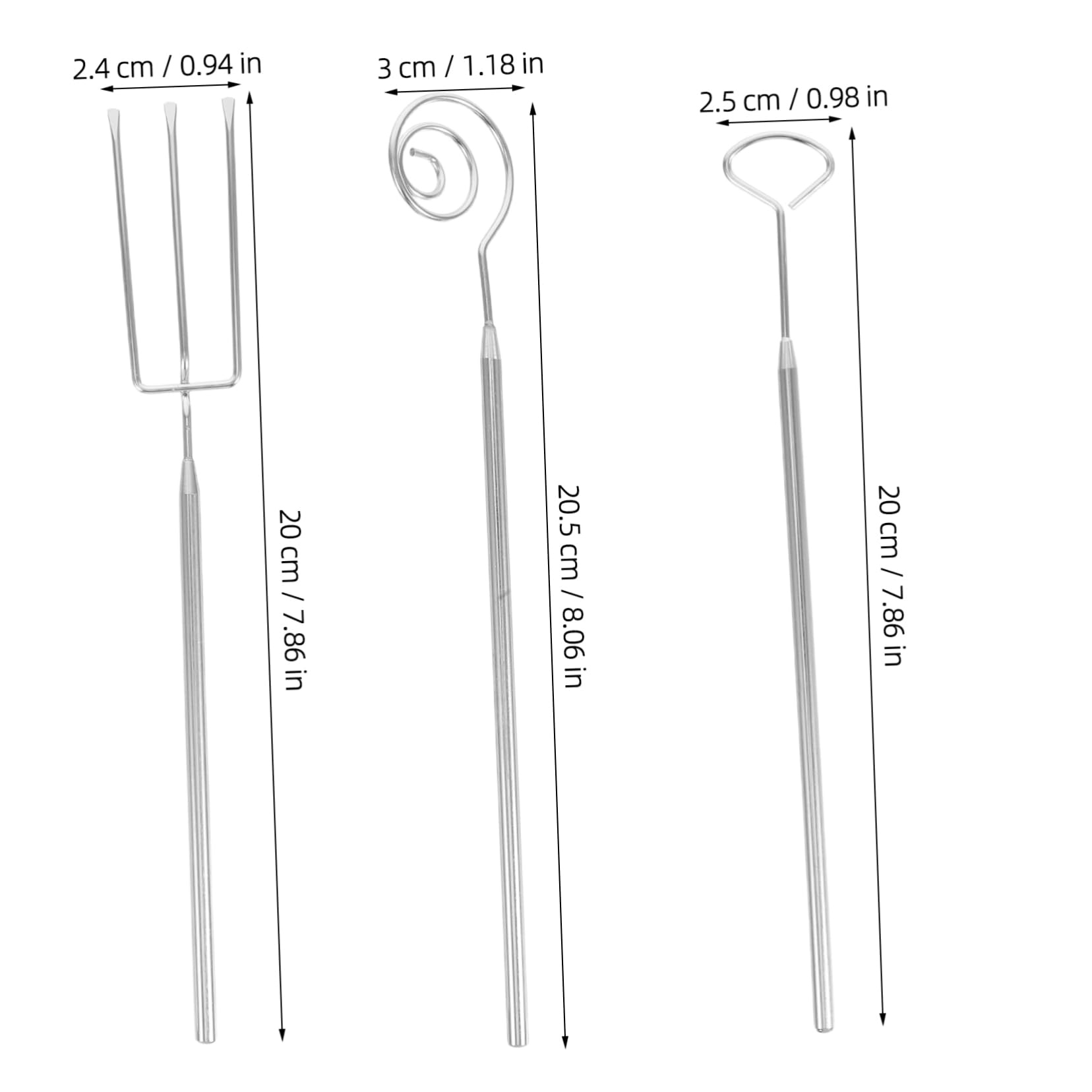 CIYODO Stainless Steel Dessert Fork Set 4pcs for Candy Making Chocolate Dipping Easy to Clean and Comfortable Grip