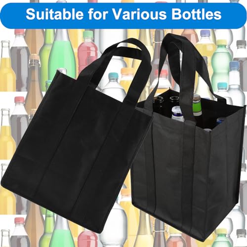 Andibro Wine Carrier Tote with 6 Compartments, Non-Woven Wine Travel Bags Wine Shopping Grocery Bag Portable Wine Bottle Gift Bag Carrier Wine Bottle Holder Bag with Carry Handle for Picnic Wine Lover - Thumbnail 5