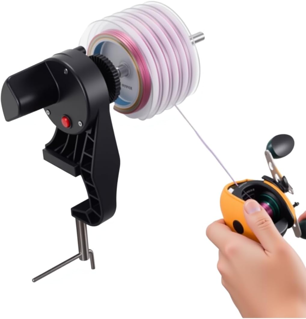 Motorized Fishing Line Winder with Adjustable Tension Brake - Muti-Speed Electric Line Spooler for Fishing Reels, Fishing Gifts Designed Specifically for Fish Enthusiasts
