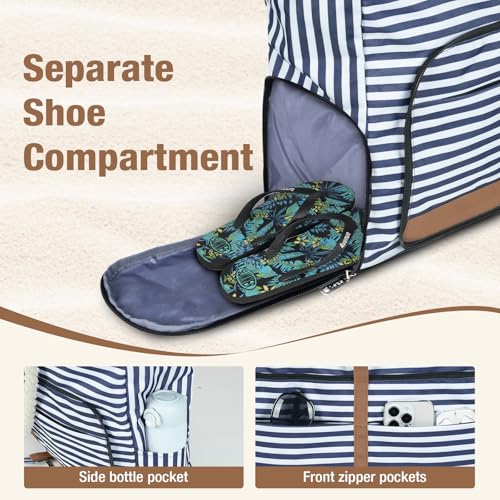 Lekespring Travel Tote with Shoe Compartment