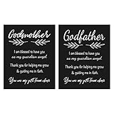 Godmother and Godfather Gift Quote Chalkboard Inspired Prints Bundle - Godparent Keepsake from Godchild for Baptism/Christening (8x10)
