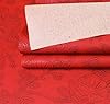 A-Express Floral Faux Leather Fabric - Embossed PU Vinyl Material - 140cm 55" Inches Wide - 430 GSM by The Metre - Textured Flower Upholstery Fabric, DIY Craft Sheets, Purse - Red 1 Metre #1