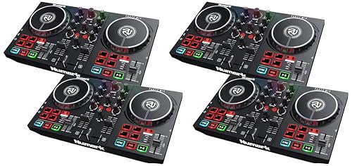 Image of Numark Party Mix II DJ Controller with Lights,2 Decks,Mixer,Audio Interface and Serato Lite,(Pack of 4)
