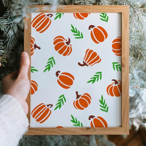 MAYJOYDIY Pumpkins with Leaves Painting Template 30x30cm Reusable Stencil Crop Plant PET Hollowing Drawing Farm Style Templates for Craft on Window Wood Wall Home Decor DIY Canvas - Image 3