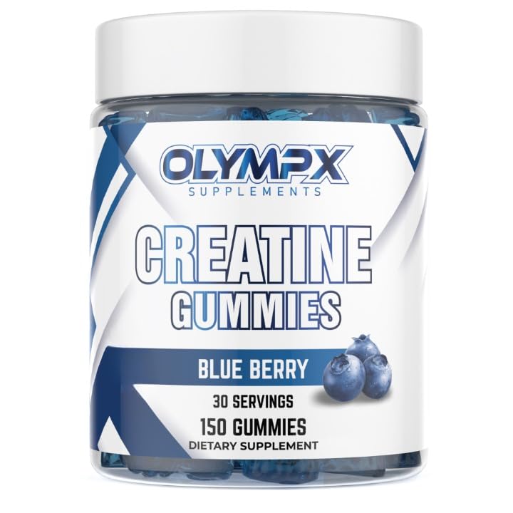 Creatine Monohydrate Gummies - 30 Servings, 5g per Serving, Blueberry (150 Count)