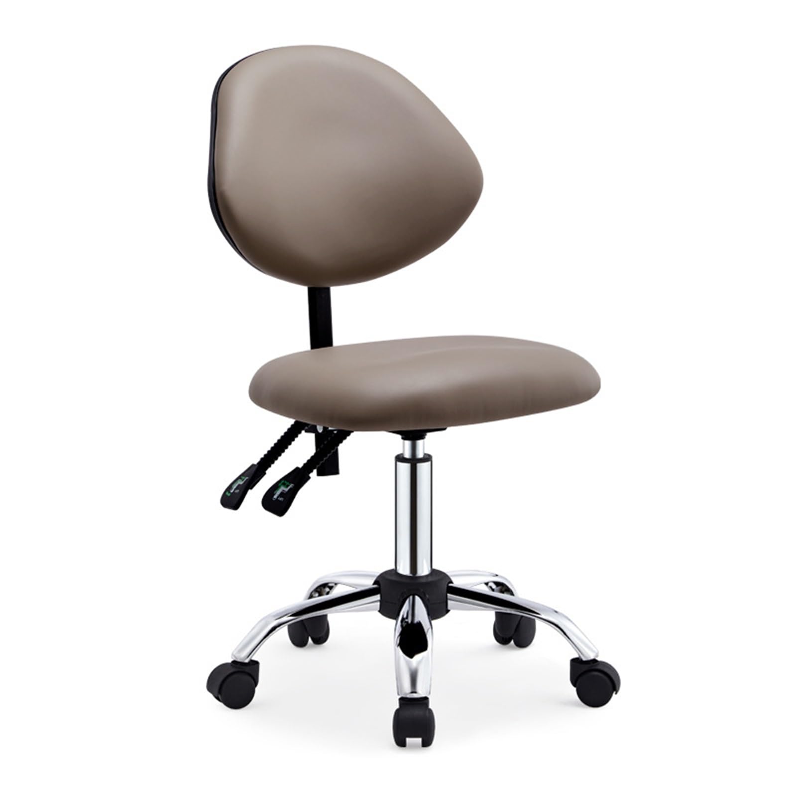 METTEOR Saddle Stool for Dental Hygienist, Professional Saddle Chair with Wheels, Ergonomic Rolling Chair with Backrest with Tilting (Red 46 cm 59 cm)