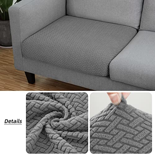 Fuloon Couch Sofa Cushion Covers, Stretch Sofa Cushion Seat Slipcovers Solid Sofa Couch Cushion Slipcovers Washable Furniture Protector Suitable For Armchair Loveseat Sofa (Grey, 2 Pieces) #TOP2