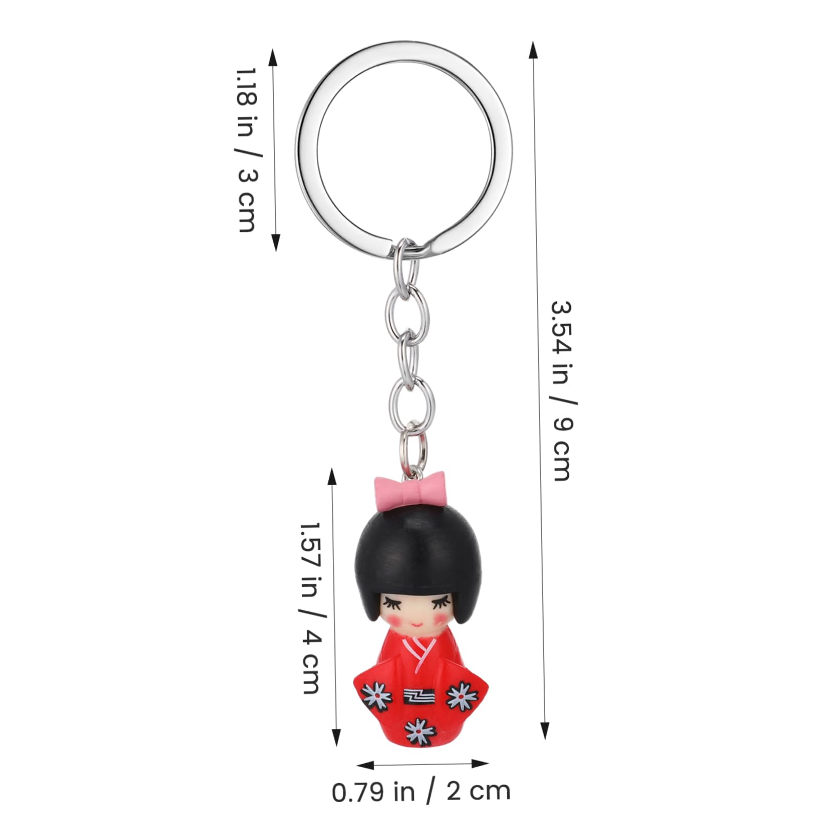 STOBAZA 6Pcs Japanese Style Kimono Doll Keychains Bag Hanging Pendants for Schoolbags and Car Keys Unique Decorative Key Rings for Daily Use