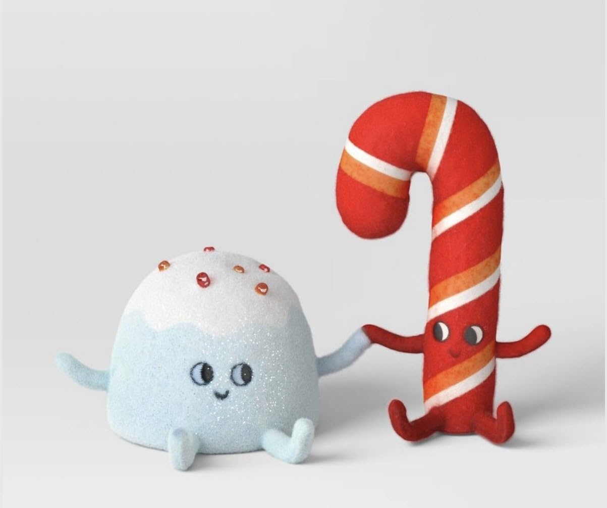 Featherly Friends Wondershop Felt Gumdrop and Candy Cane Christmas Figurine Set 2023