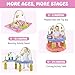 BABY JOY Baby Bouncer Activity Center, 3 in 1 Activity Center & Table | Infant Play Mat, Bouncing Activity Saucer w/Music, 3 Adjustable Height, 360° Seat for Babies 0-24 Months (Pink)