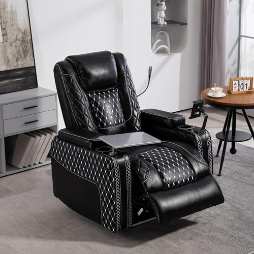 Sillón reclinable eléctrico de cuero PU miniatura 4