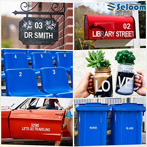 Seloom 148 Pcs 2" Reflective Mailbox Numbers Stickers For Outside,White Numbers And Letters Stickers Address Numbers For Mailbox,Self Adhesive Vinyl Waterproof Mailbox House Decals For Door Cars Home #TOP4