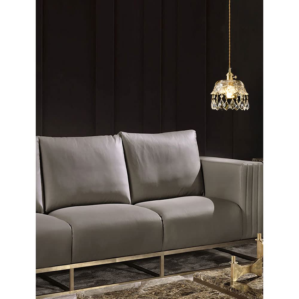 Lampa wisząca w stylu vintage Regulowana kryształowa lampa wisząca z przezroczystym kloszem szklanym, wiejska lampa sufitowa wisząca do kuchni Wyspa Jadalnia Bar Present