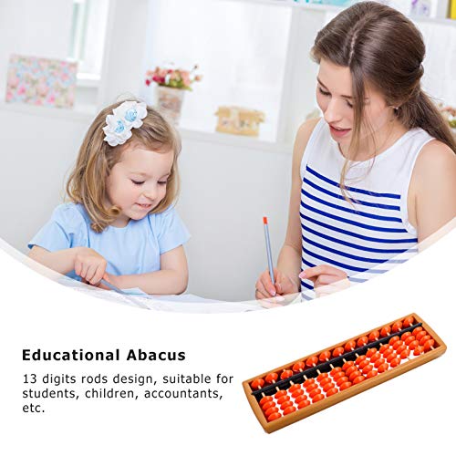 STOBOK Ãbaco de Contas Chinesas de 13 Dígitos Hastes Ãbaco Aritmética Soroban Estudante Calculando Q
