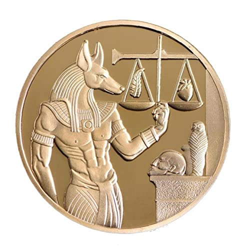 Froiny 1 Unid Chapado En Oro Egipto Protector Muerte Anubis Copia Copia Monedas Egipcia Colección Monedas Commante