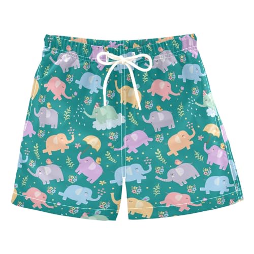 ATTX Elephant Boys Swim Trunks, Boys Swimwear Quick Dry Bathing Suit Toddler Swim Trunks（8）