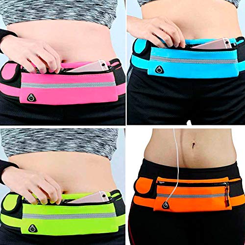 Pochete Esportiva Corrida Porta Celular Garrafa Documento Cinta Fitness Cores (Rosa)