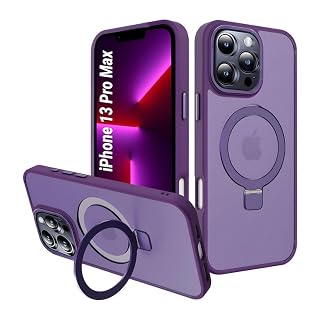 AIBEX Back Cover for Apple iPhone 13 Pro Max MagSafe Compatible with OStand Ring Kickstand Magnetic Metal Ring | Wireless Charging | Slim Thin Scratch Resistant Armor | Shockproof Protective- Purple