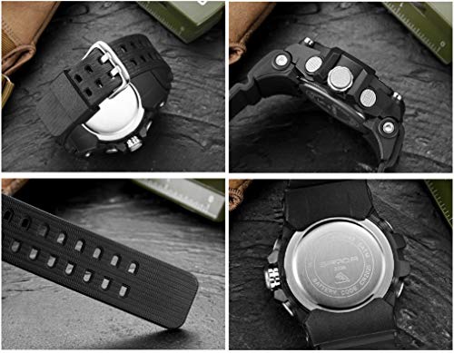 KXAITO Men's Watches Sports Outdoor Waterproof Military Watch Date Multi Function Tactics LED Alarm Stopwatch (05_Green2)