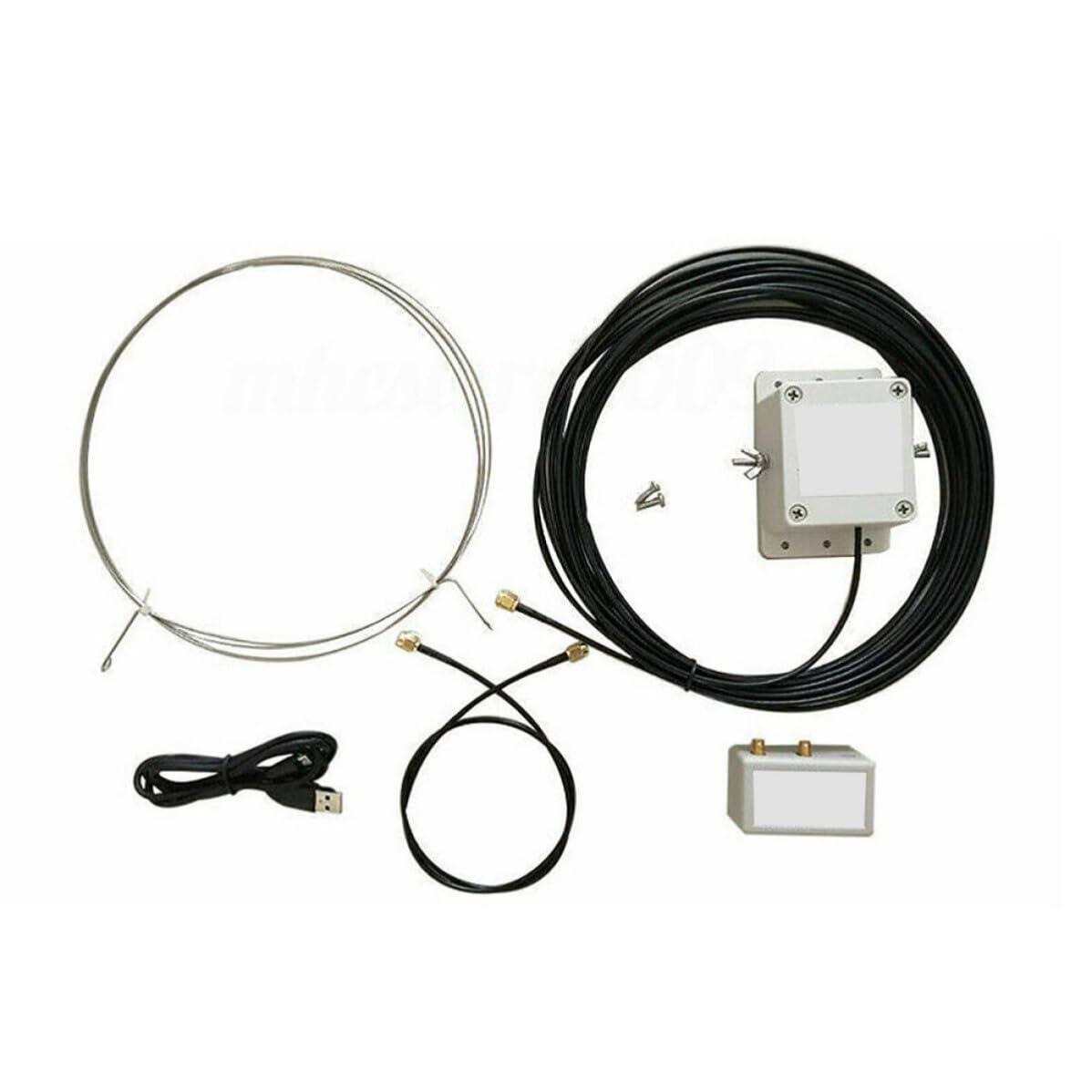 KICHOUSE Antenne Annulaire Mla-30 à Ondes Moyennes Suppression Locale du Bruit et Motif en 8 pour Réception Active sur Balcon ou Toit en Plastique