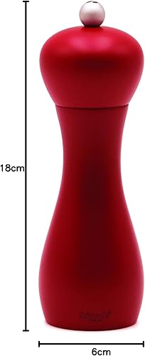 Miniatura 5 de Bisetti Rimini - Molinillo de pimienta mate, 7.10 pulgadas, color borgoña