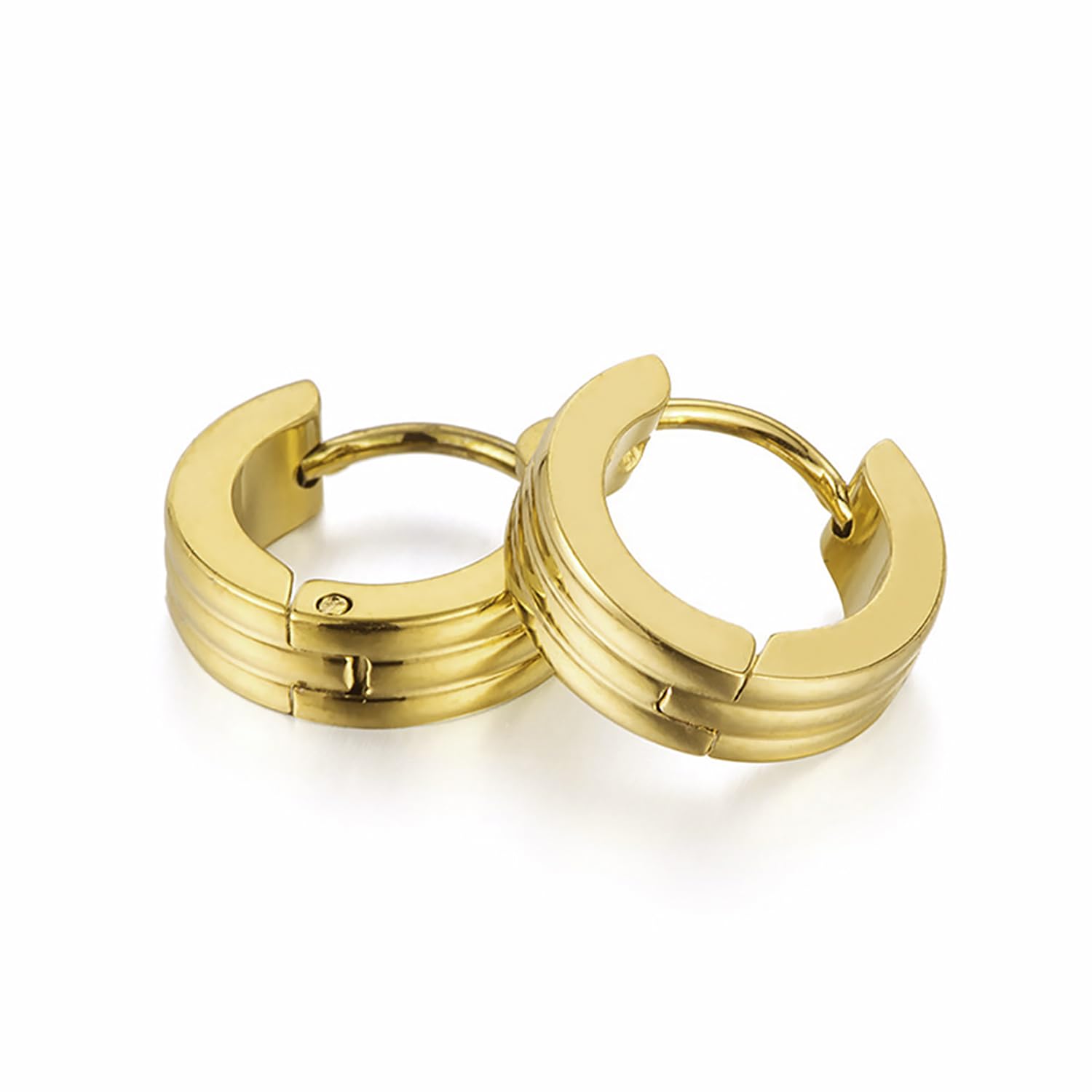 peora Gold Plated Stylish Huggie Bali Hoop Earrings Fashion Jewellery Gift for Men & Boys-picture-33