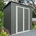Outdoor Storage Shed, 6 X 4 FT Large Metal Utility Tool Sheds with Floor Frame, Steel Garden Shed for Backyard Garden Patio Lawn