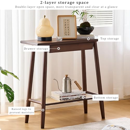 Mueble de exhibición para entrada y sala de estar en bambú natural 4