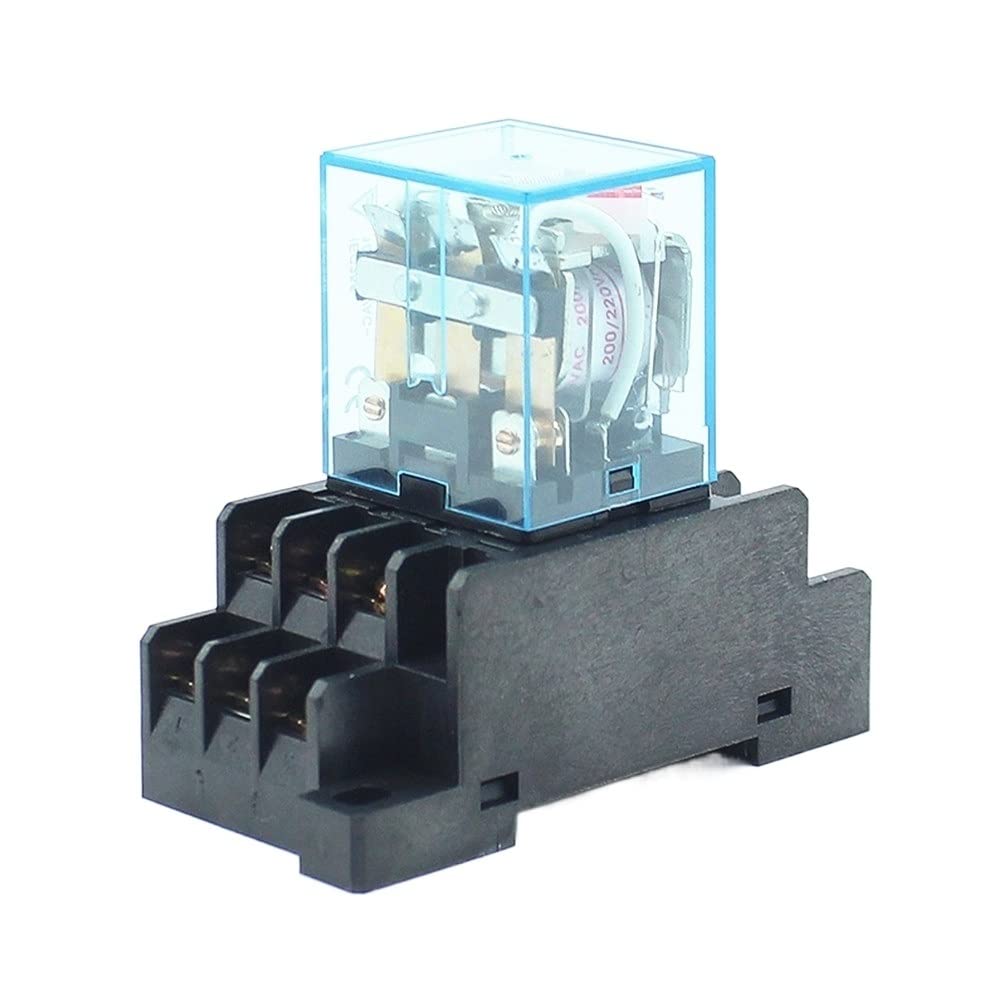 Ersatzteile 10set HH63P LY3 LY3NJ JQX-13F Relais DC12V/DC24V/DC110V/DC220V 10A 11PIN Silber Kontakt dpdt Elektrische rele mit Sockel(Size:DC 220)