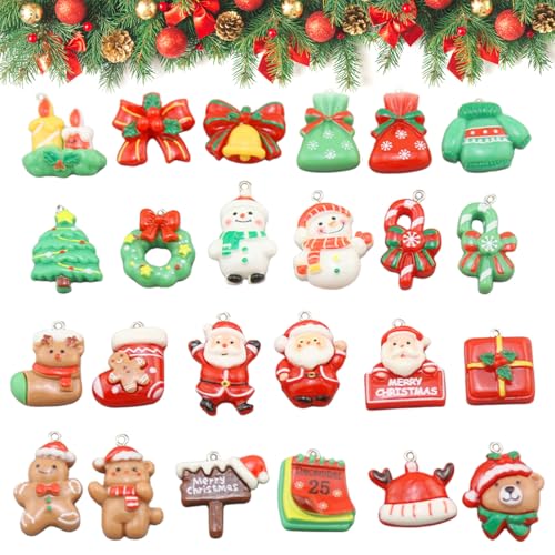 Ellxen 24 pcs Weihnachtsfiguren Kleine Anhänger,Mini Weihnachten...