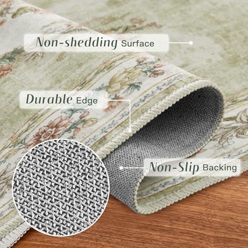 50% Off RYB HOME Sage Green Machine Washable Runner Rug - Image 3