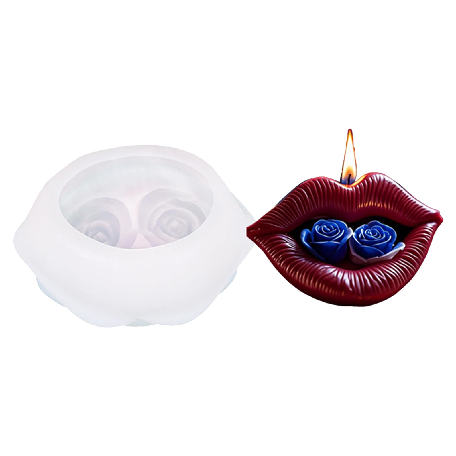 Qsvbeeqj A Silicone Molds Rose Lip Epoxy Resin Craft Castings Plasters For Making Castings Rose Lip Flowers Silicone Craft Supplies