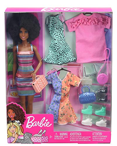 Barbie Muñeca Afroamericana con Accesorios de Moda, Juguete Niñas y Niños +3 Años (Mattel GHT32) , color/modelo surtido