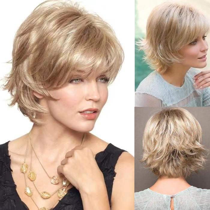 HAIRCUBE Blonde Wigs Short Pixie Cut Wigs for Women Easy Care Wig