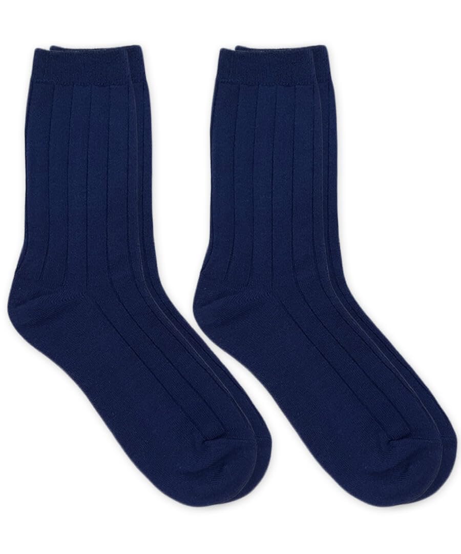 Jefferies Socks Boy's Rayon Derived From Bamboo School Uniform Ribbed Crew Socks 2 Pair Pack