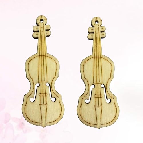 Miniatura 2 de Amosfun 20pcs Mini Instrumento Musical de Madera Guitarra Violín Miniatura Réplica Modelo Foto Fotografía Accesorios DIY Adornos