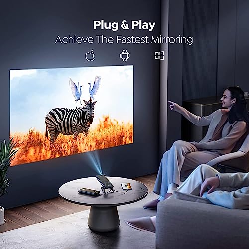 YABER Pico T1 Mini Pocket Projector with WiFi and Bluetooth, with Power Bank 0.52" Ultra-Thin, 1080P Support Built-in Speaker, Compatible w... - Image 4