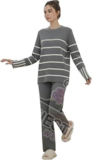 طقم تريكو ناعم بخطوط بسيطة لإطلالة مريحة بالمنزل