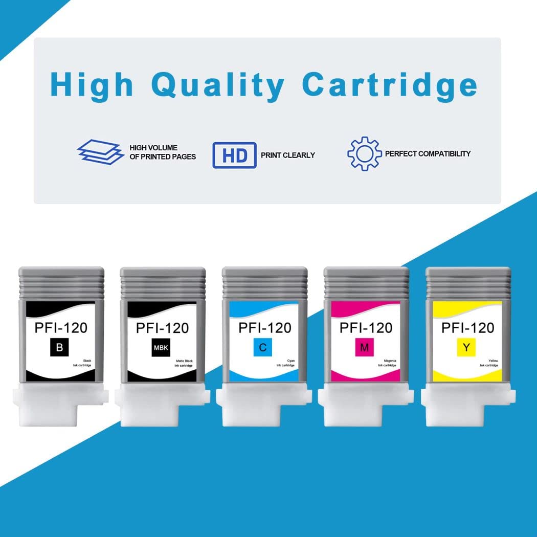 Amazon.com: PFI-120 Ink Cartridges Set (5 Pack Black/Matte