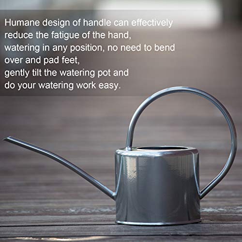 HORTICAN Classic Galvanized Watering Can Small Water Can for Outdoor and Indoor House Plants (0.5 gal/Silver)