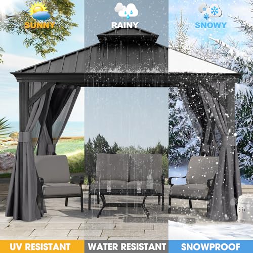 Abccanopy DOUBLE HARDTOP GAZEBO 10X10 GRAY-VC Hardtop Gazebo 10X10 thumb #1