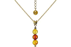 Exquisite Amber Necklace: Healing Gemstone with Angel Wing Pendant