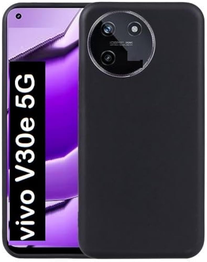 ZubitechCase for ViVo V30e 5G Soft Flexible Silicone TPU Cover Slim Fit Matte Black Rubber Case Full Camera Protection compatible for Vivo V30e (Black)