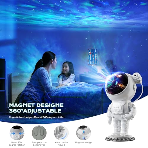 LPONGPOCUI Astronaut Galaxy Projector Starry Night Light, Astronaut Light Projector with Nebula, Space Star Projector with Timer & Remote Contro, Room Decor Aesthetic Best Gift for Children & Adults - Image 6