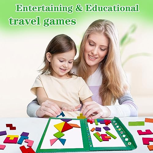 Zrccox ELSFK-518 Wooden Blocks Brain Teaser Magnetic Puzzle Game, Board Games For Kids, Montessori Toys Puzzles For Kids, Tangram Jigsaw Intelligence Colorful 3D Russian Blocks Game thumb #6