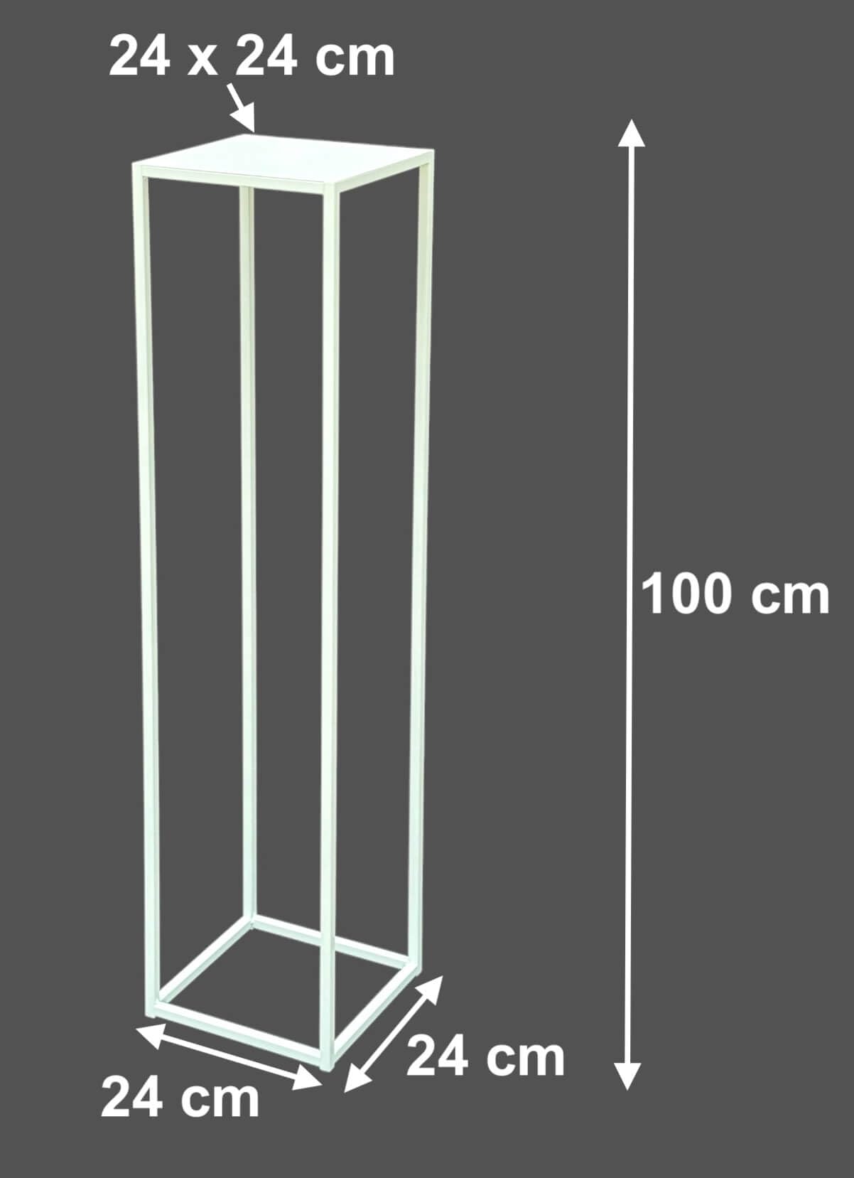 DanDiBo 96569 Tabouret à fleurs carré en métal blanc 100 cm Table d'appoint colonne de fleurs Support pour plantes moderne