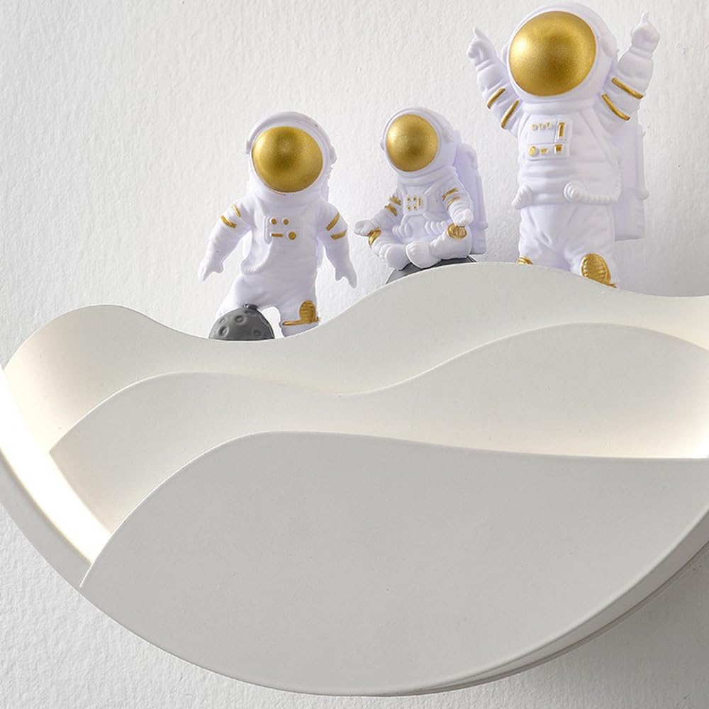 Apliques de Pared Led para Habitación Infantil Diseño de Astronauta Aplique de Pared Infantil Nordic Modern Lámpara de Pared Regulable Lámpara de Pared para Pasillo para Habitación Infantil