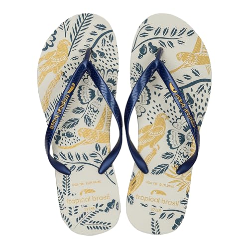 Tropical Brasil Women's Flip Flops – Casual Flip Flops – Soft and Premium Brazilian Rubber, Flexible and Lightweight, All-Day Comfort, Perfect for Daily Casual Outfits & Use (MARITACAS, US Footwear Size System, Adult, Women, Numeric, Medium, 7)