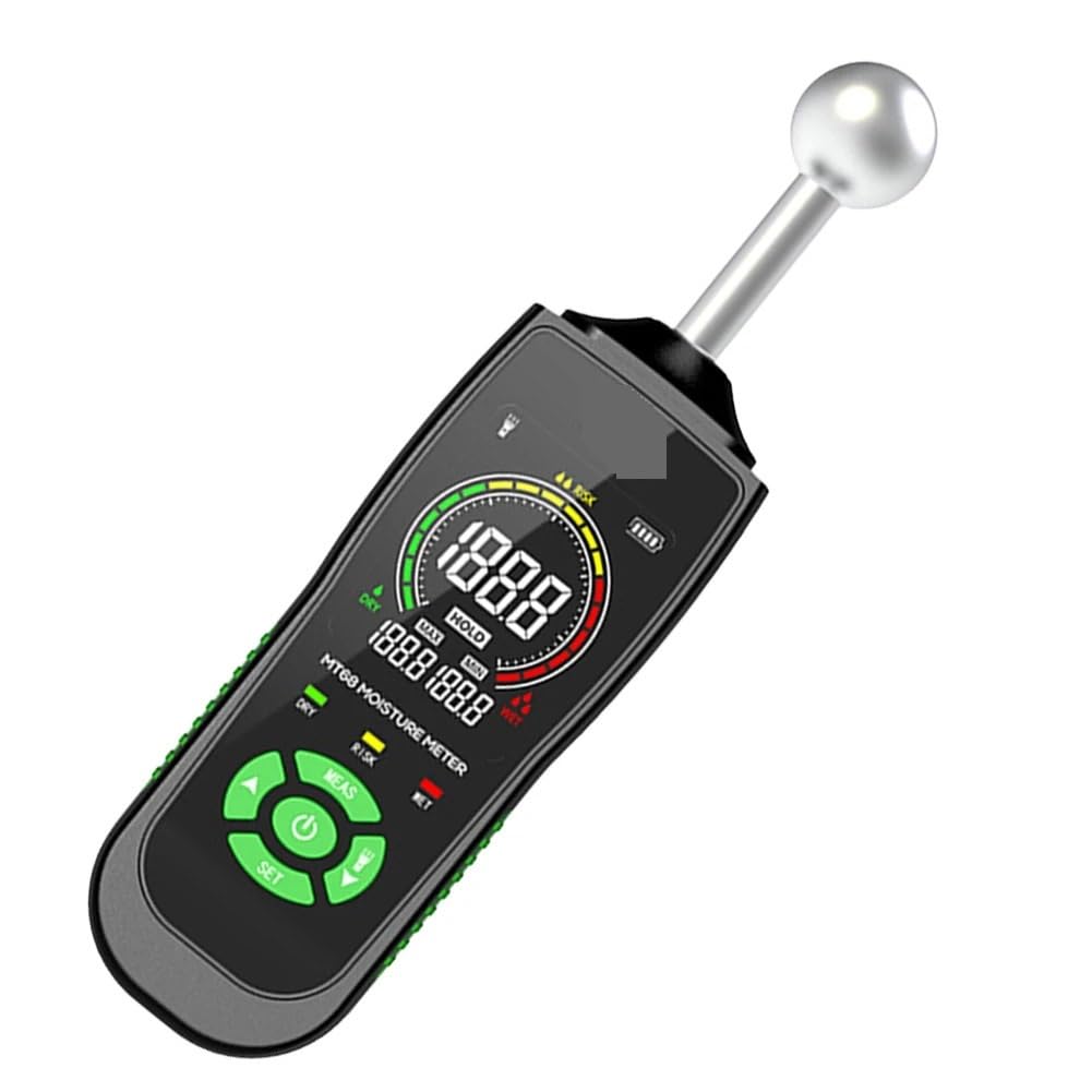 Medidor de Humedad Digital sin Pines para Granos, con Alarma, para Madera, con Pantalla LCD retroiluminada, para Paredes y leña.
